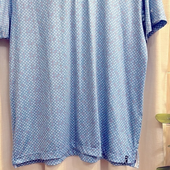 Men’s Kenneth Cole Golf Polyester & Spandex Diamond Pattern Athletic Polo Size L - Picture 3 of 7